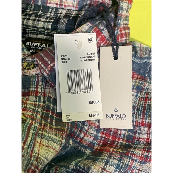 Buffalo David Bitton Men Size S Blue Check Short Sleeve Casual Shirts Lot 2 - Picture 4 of 7